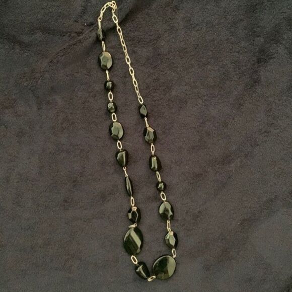 Black and silver longer length statement necklace - Picture 2 of 4